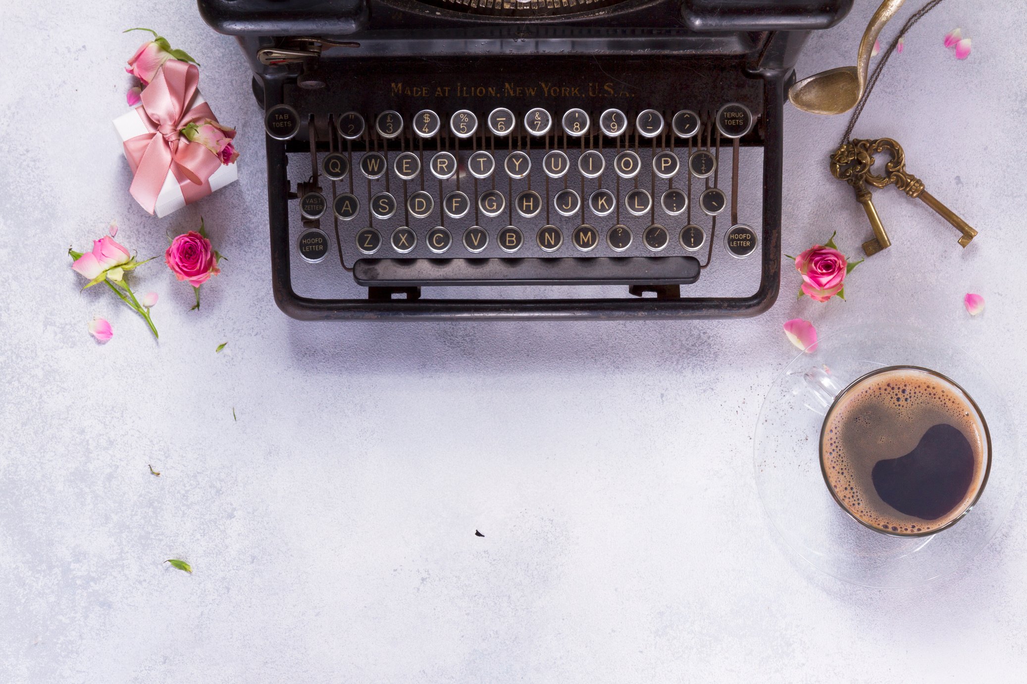 Workspace with Vintage Typewriter